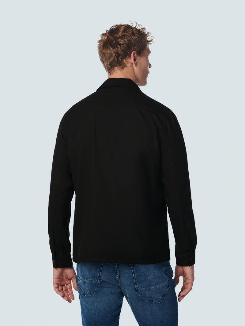 Overshirt Button Closure Solid | Black