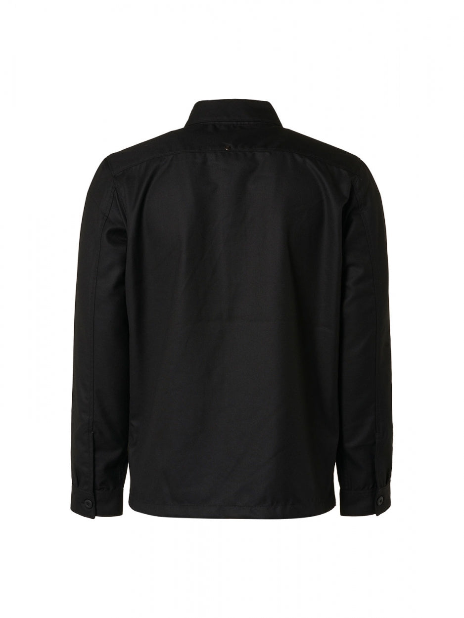 Overshirt Button Closure Solid | Black