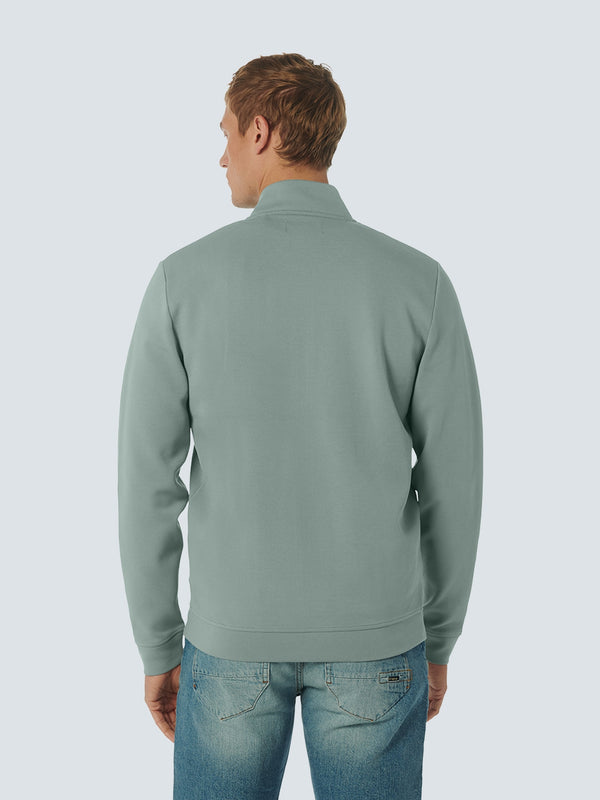 Sweater Full Zipper 2 Coloured Melange | Zinc