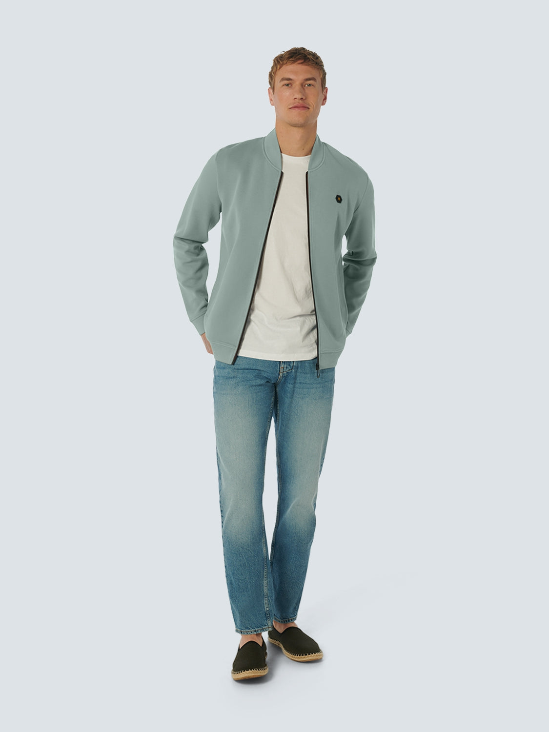 Sweater Full Zipper Pique Bomber | Zinc