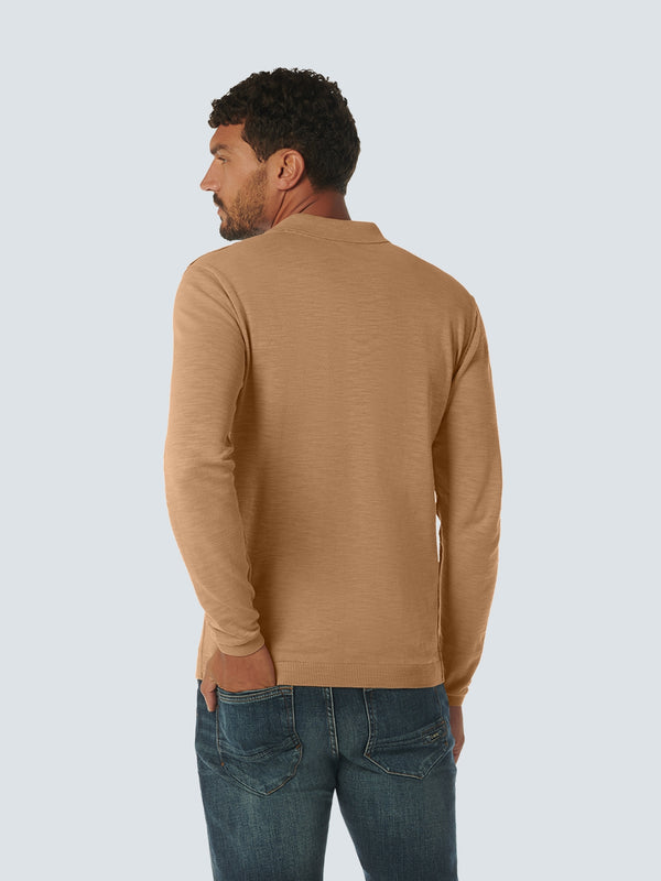 Pullover Polo Garment Dyed + Stone Washed | Desert