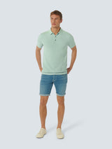 Pullover Short Sleeve Polo Solid Relief Knit | Mint