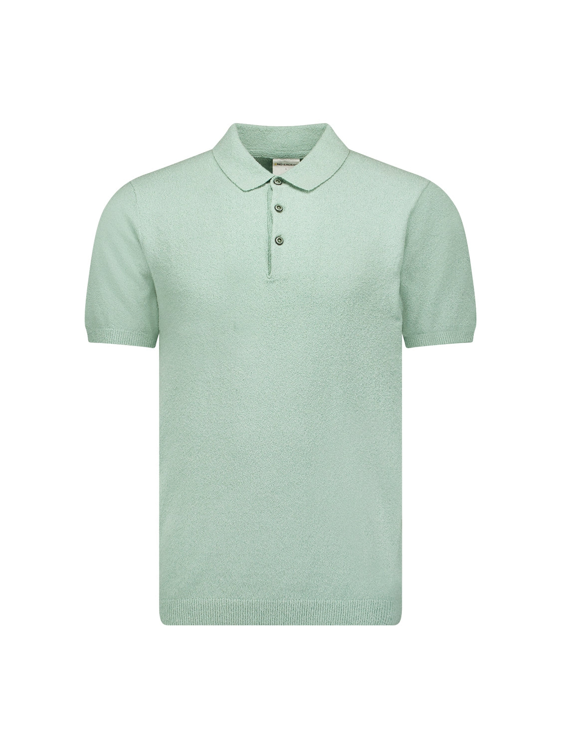 Pullover Short Sleeve Polo Solid Relief Knit | Mint