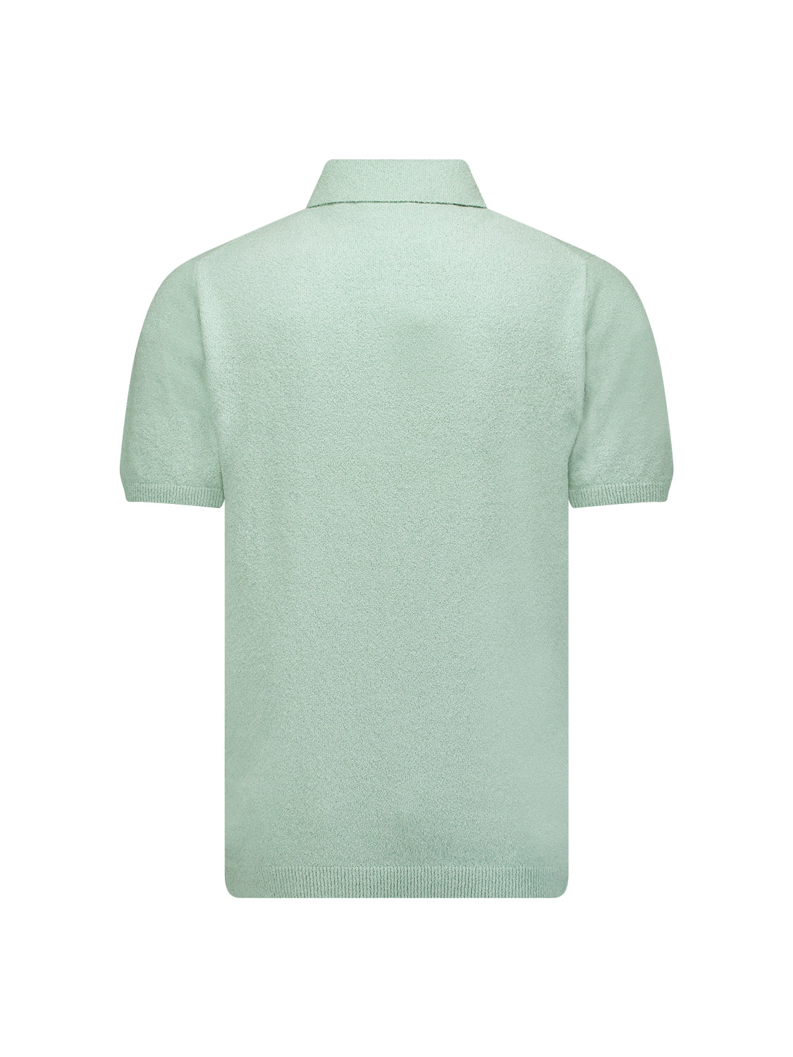 Pullover Short Sleeve Polo Solid Relief Knit | Mint