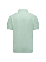 Knitted textured polo with button closure | Mint