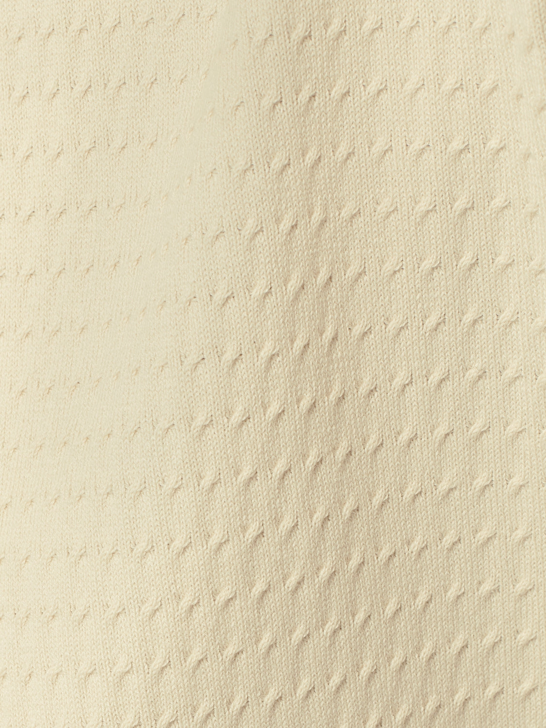 Pullover Short Sleeve Full Button Mix Jacquard Solid | Cream