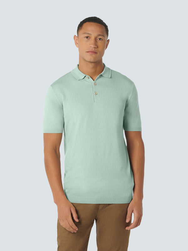 Pullover Short Sleeve Polo Button Solid | Mint