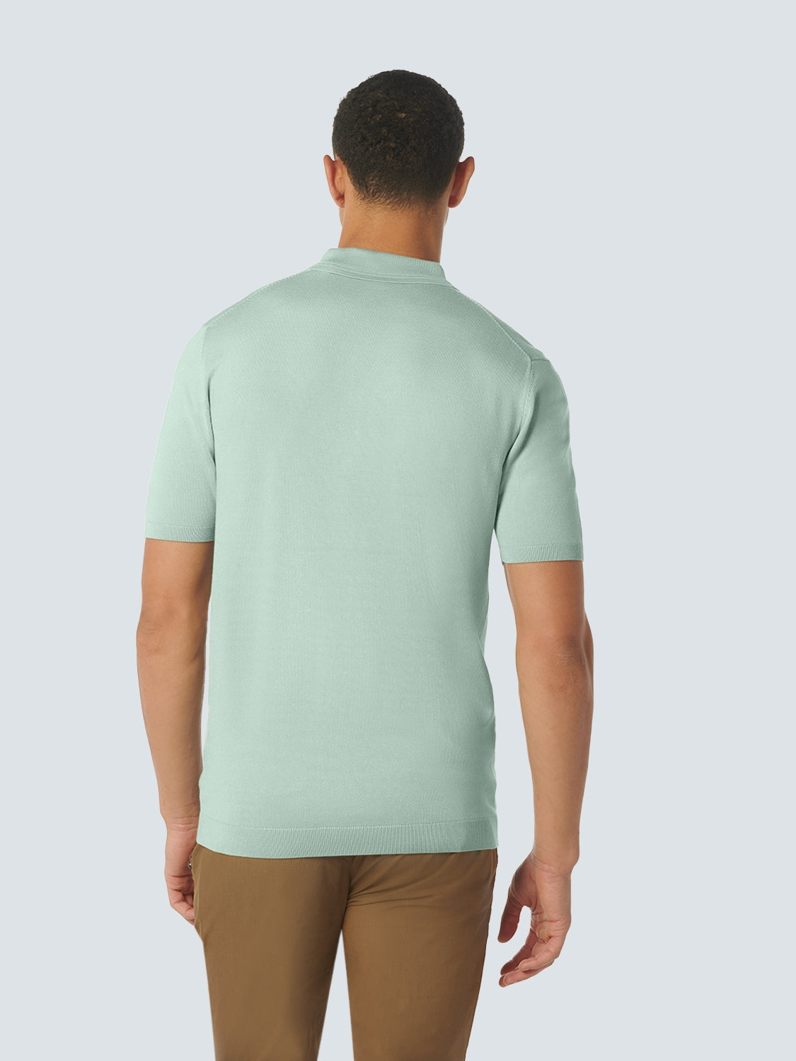 Pullover Short Sleeve Polo Button Solid | Mint
