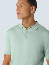 Knitted short sleeved polo viscose mix | Mint