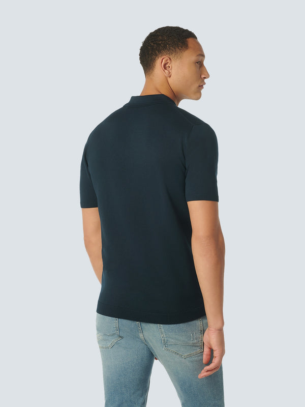 Pullover Short Sleeve Polo Button Solid | Night