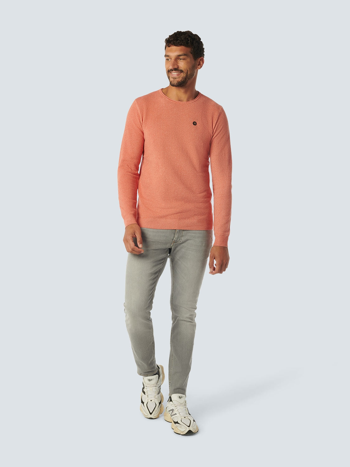 Pullover Crewneck 2 Coloured Jacquard | Melon