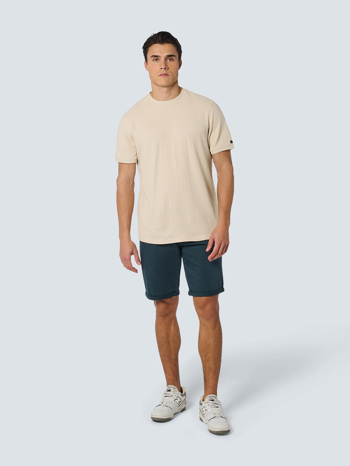 T-Shirt Crewneck Solid Jacquard | Cement