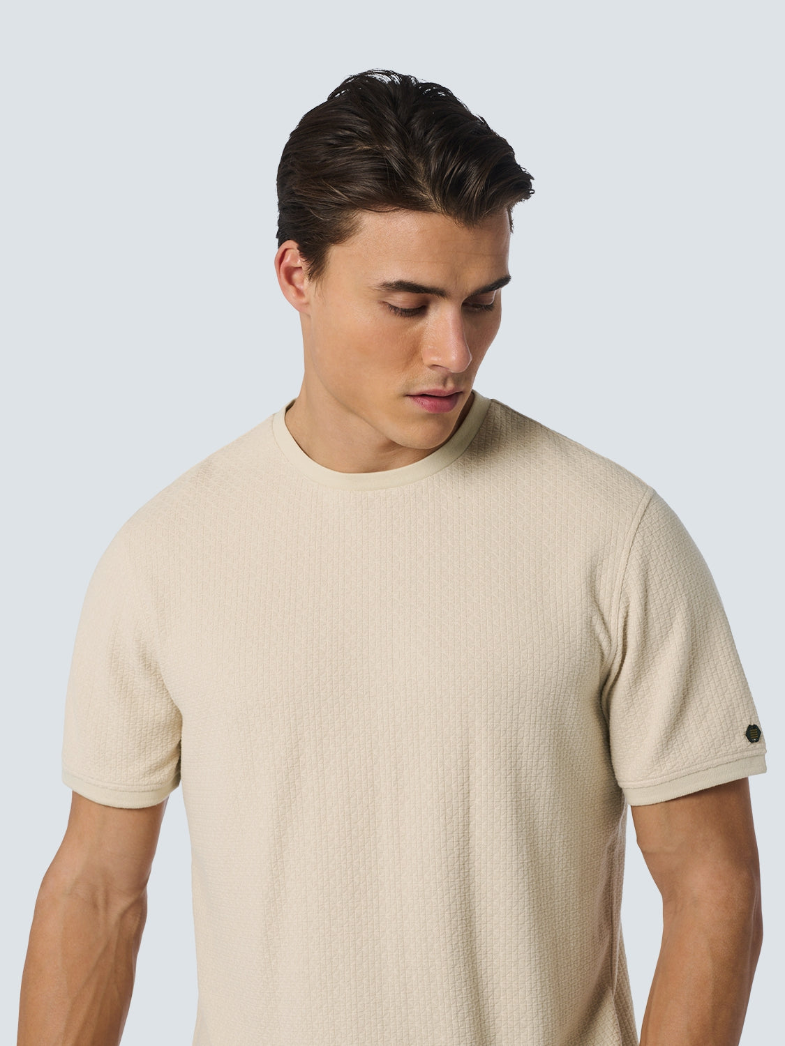 T-Shirt Crewneck Solid Jacquard | Cement