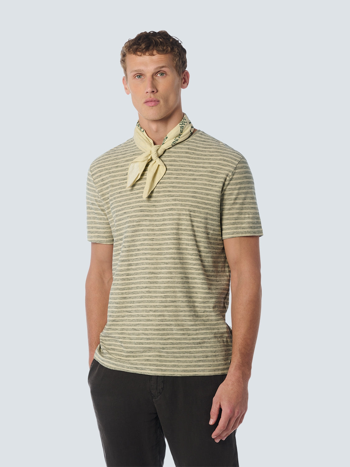 T-Shirt Crewneck Stripes | Cement