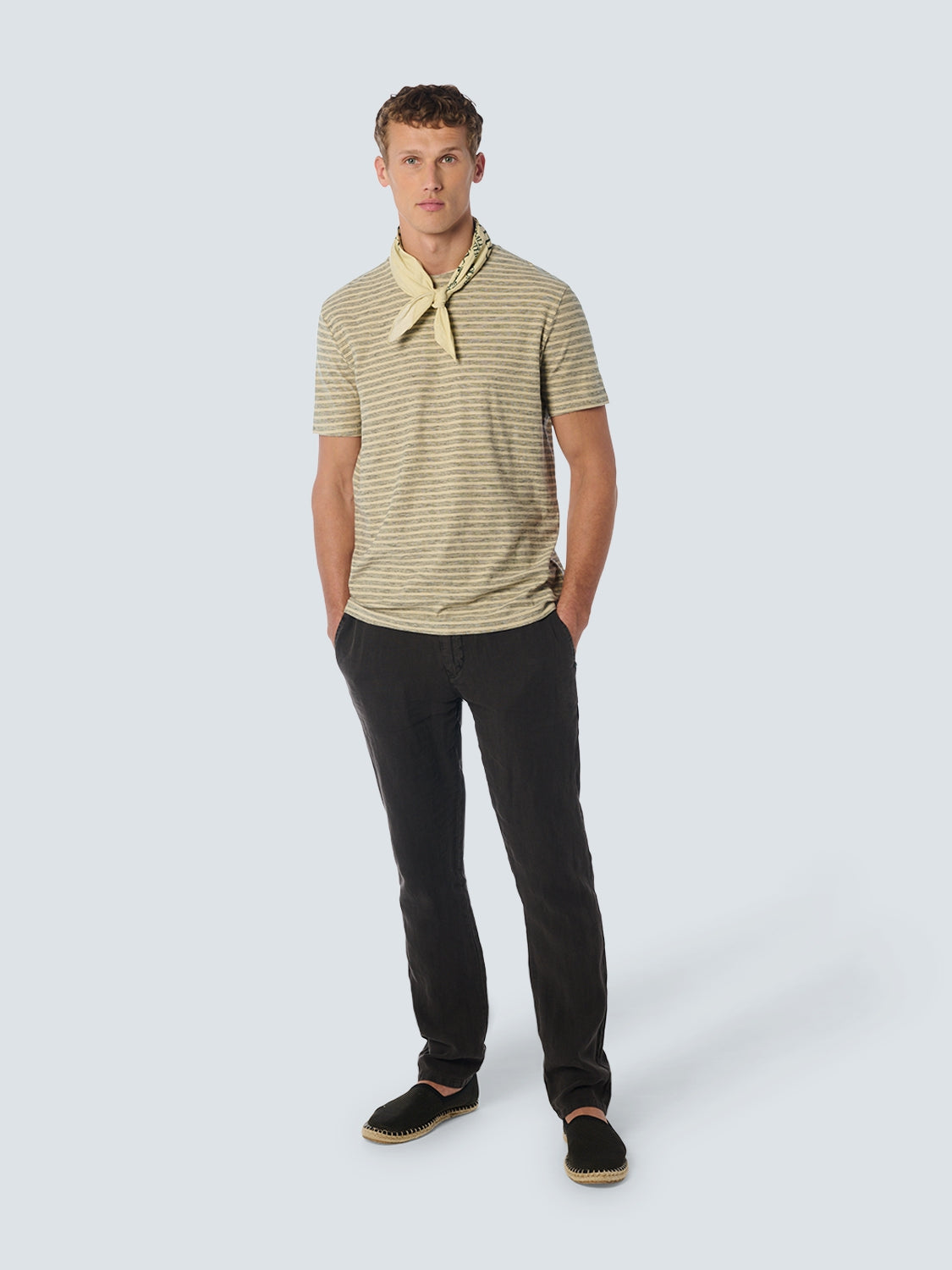 T-Shirt Crewneck Stripes | Cement