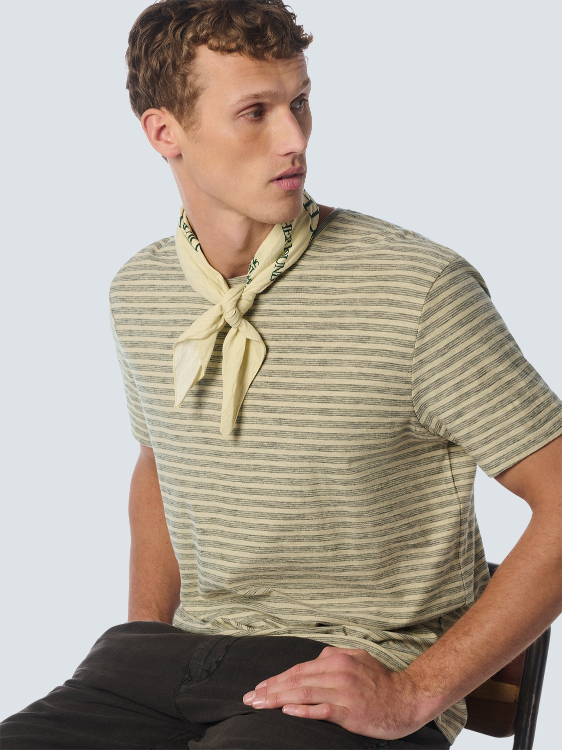 T-Shirt Crewneck Stripes | Cement