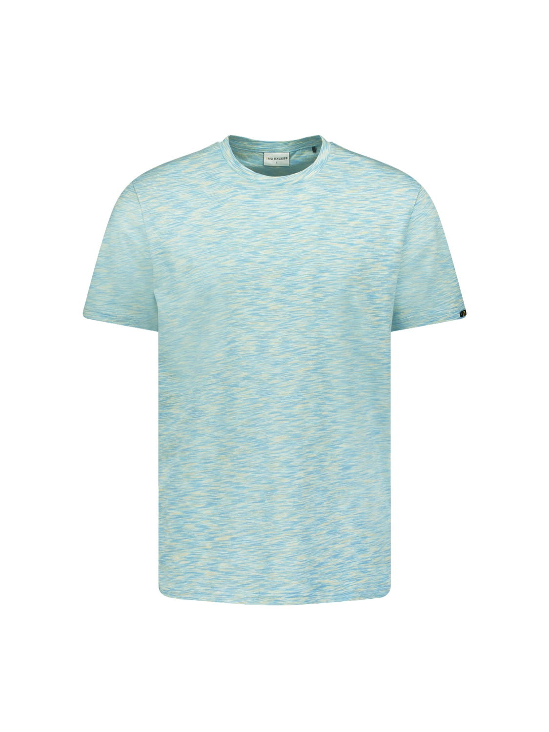 T-Shirt Crewneck Multi Coloured Melange Stripes | Aqua