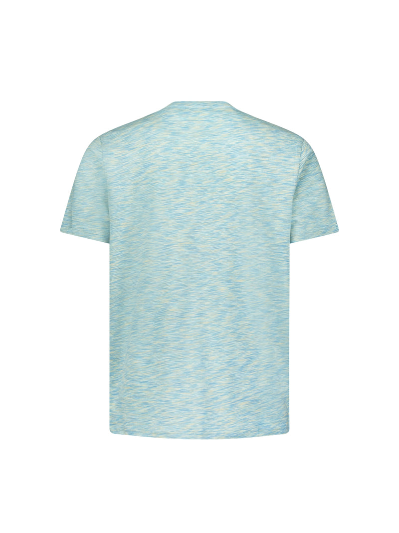 T-Shirt Crewneck Multi Coloured Melange Stripes | Aqua