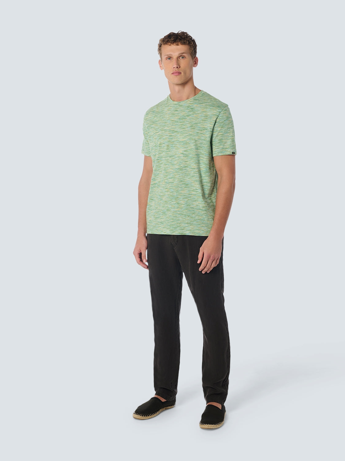 T-Shirt Crewneck Multi Coloured Melange Stripes | Mint
