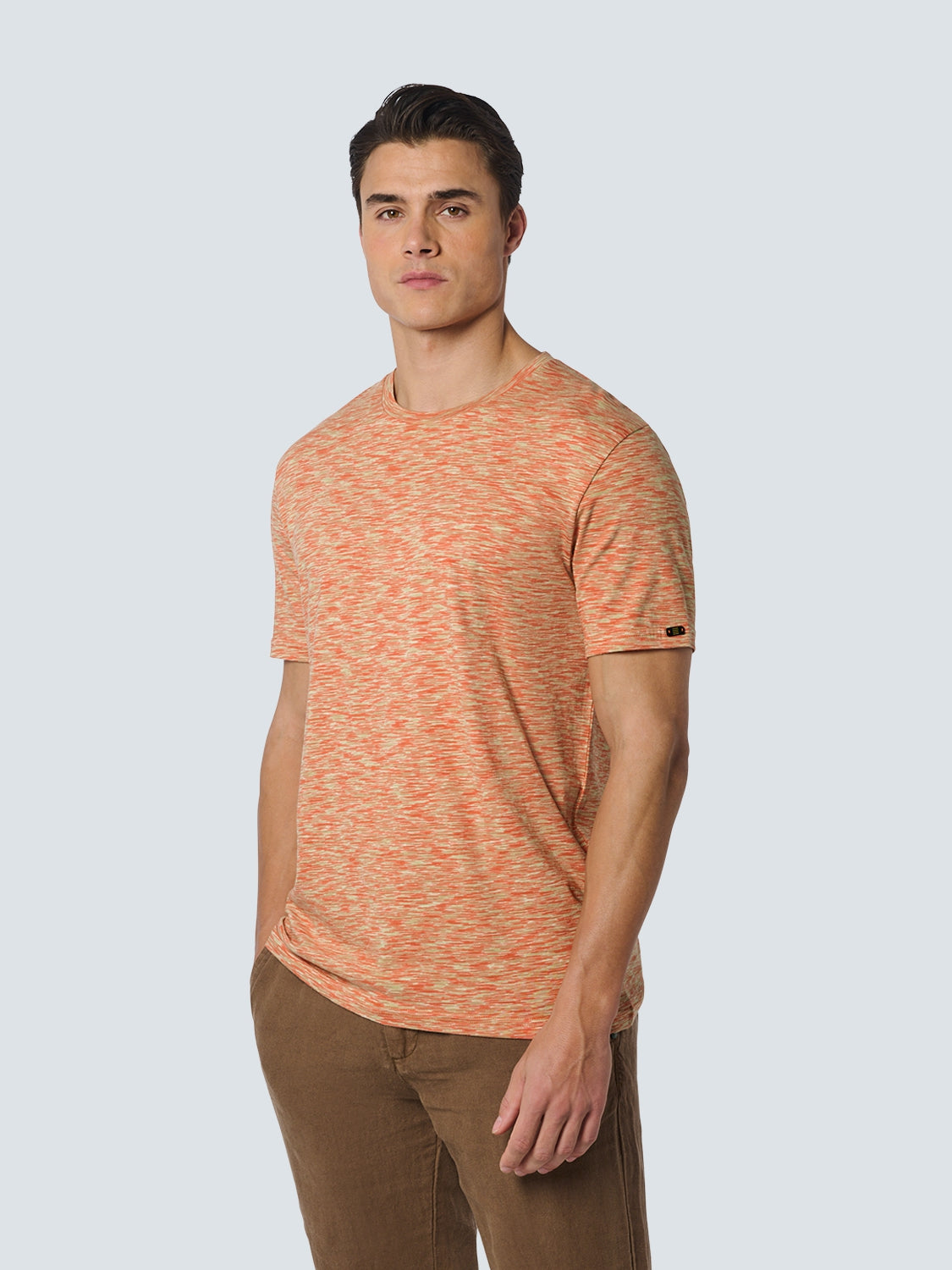 T-Shirt Crewneck Multi Coloured Melange Stripes | Melon