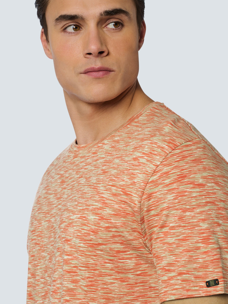 T-Shirt Crewneck Multi Coloured Melange Stripes | Melon