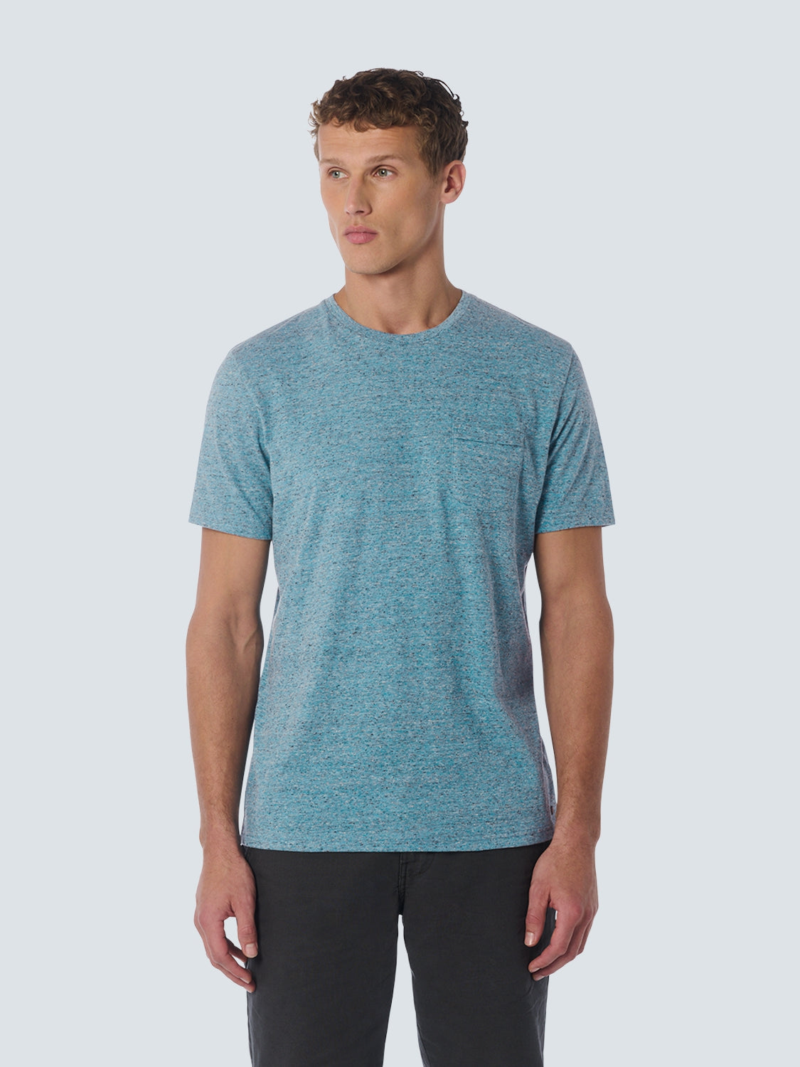 T-Shirt Crewneck Multi Coloured Melange | Aqua