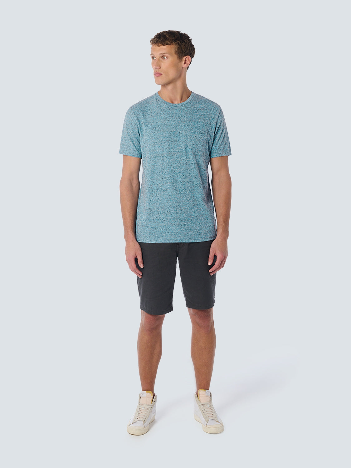 T-Shirt Crewneck Multi Coloured Melange | Aqua