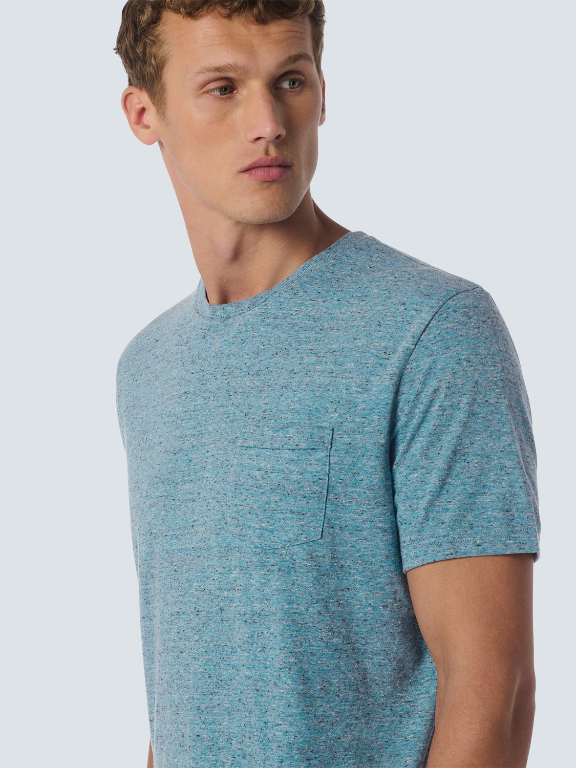 T-Shirt Crewneck Multi Coloured Melange | Aqua