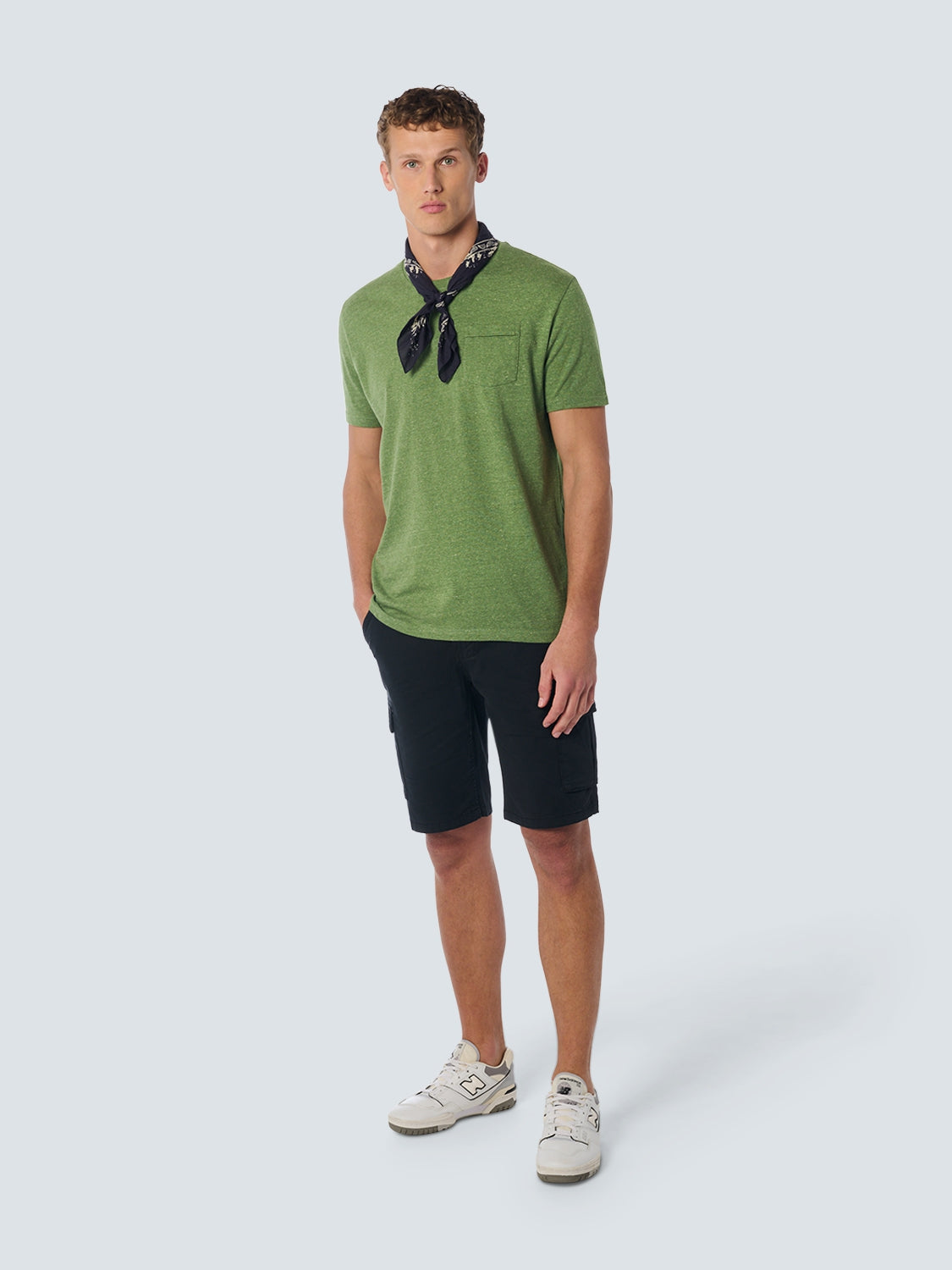 T-Shirt Crewneck Multi Coloured Melange | Green