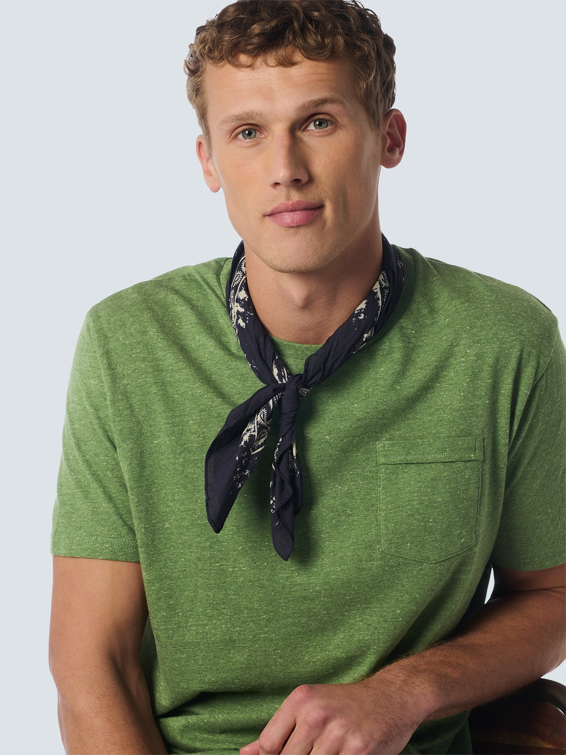 T-Shirt Crewneck Multi Coloured Melange | Green
