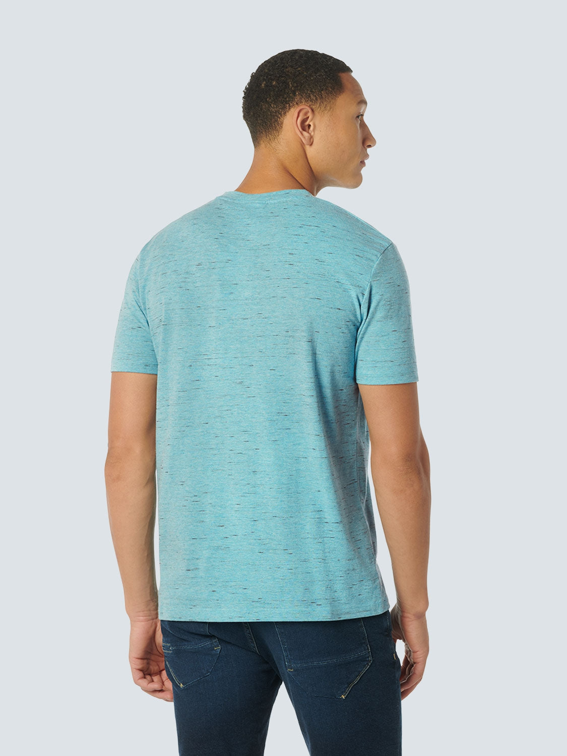 T-Shirt Granddad Melange | Aqua