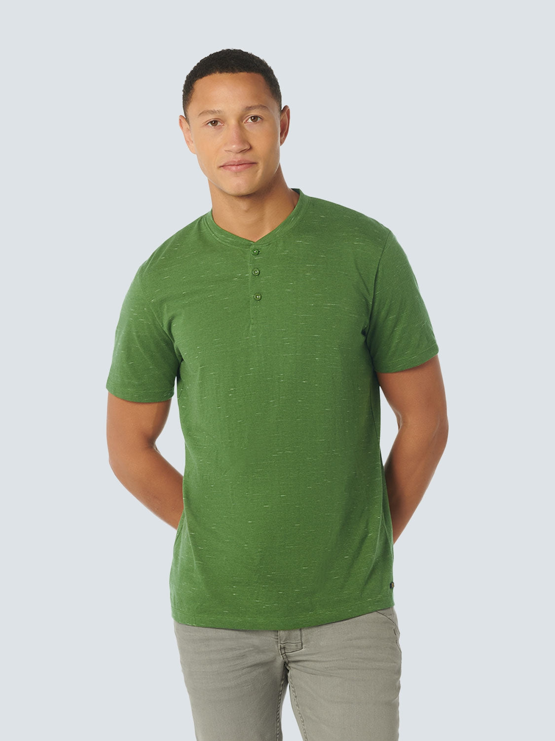 T-Shirt Granddad Melange | Green
