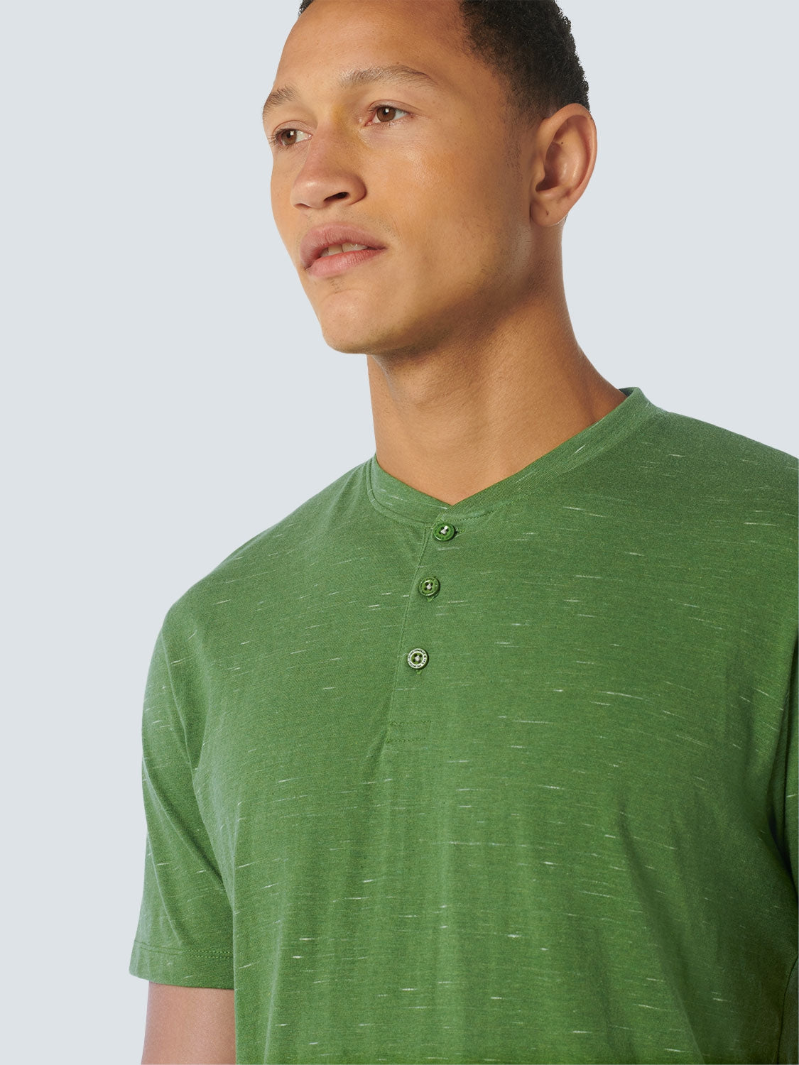 T-Shirt Granddad Melange | Green