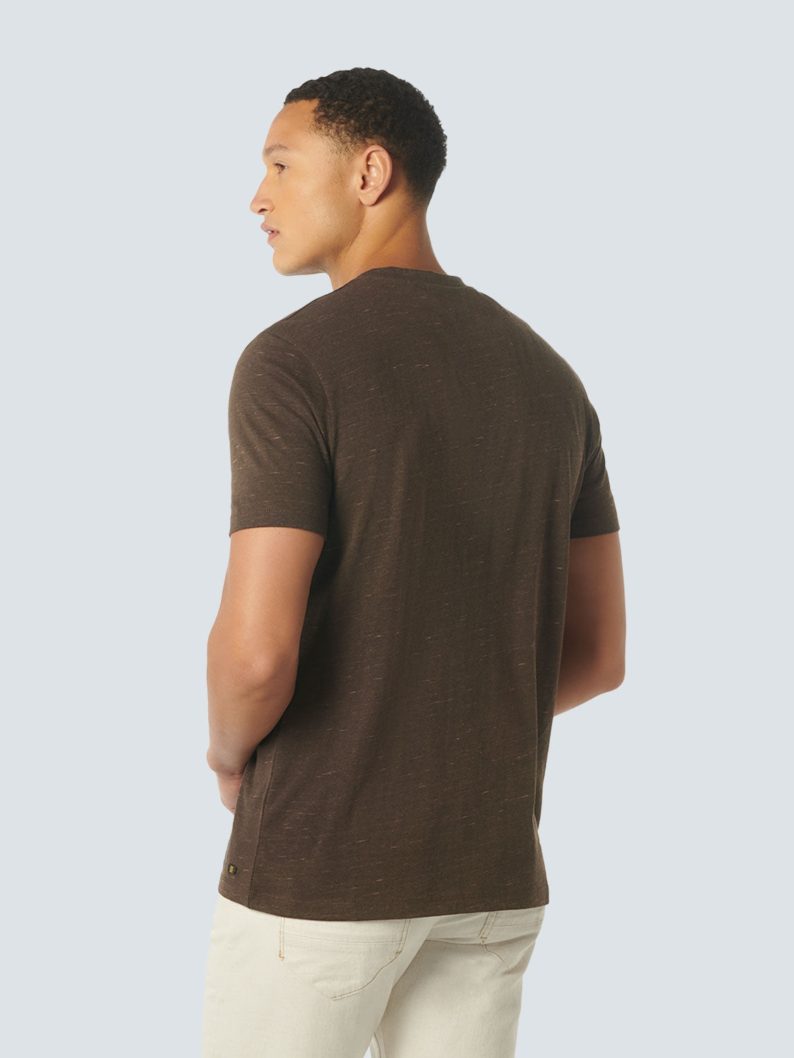 T-Shirt Granddad Melange | Coffee