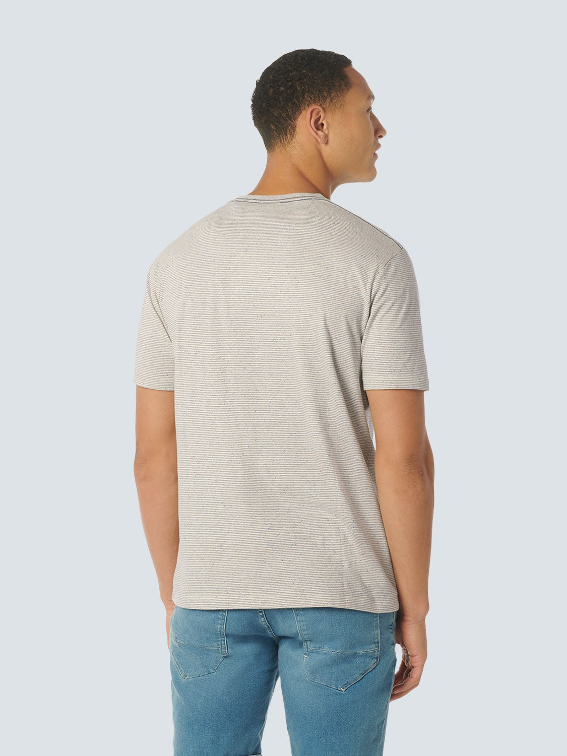 T-Shirt Crewneck Melange With Stripes | Cream