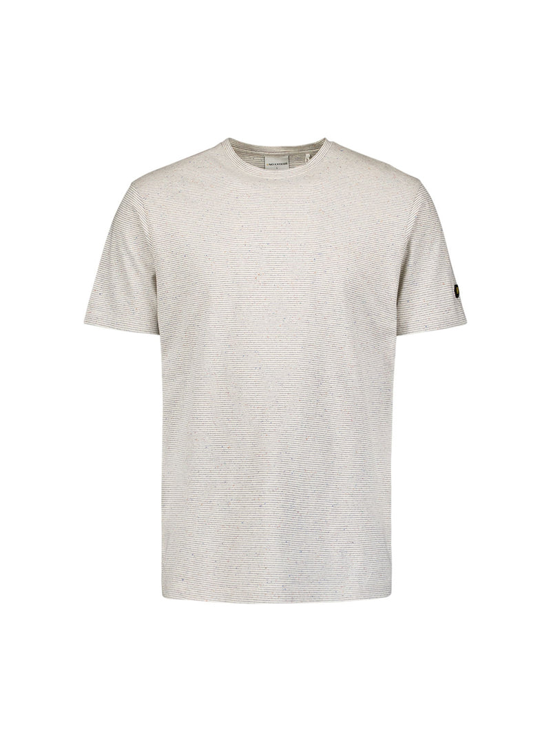 T-Shirt Crewneck Melange With Stripes | Cream