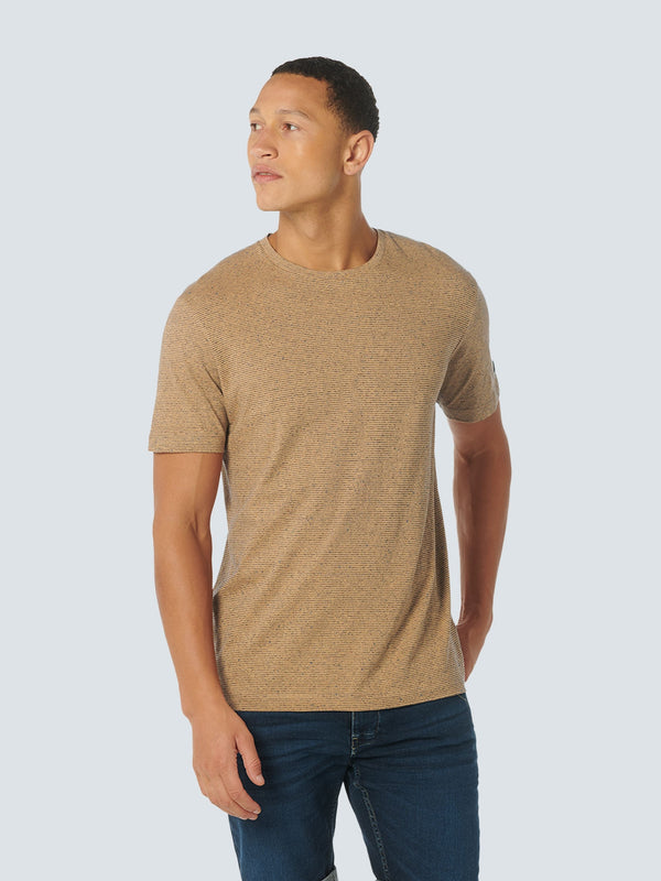 T-Shirt Crewneck Melange Stripes | Desert