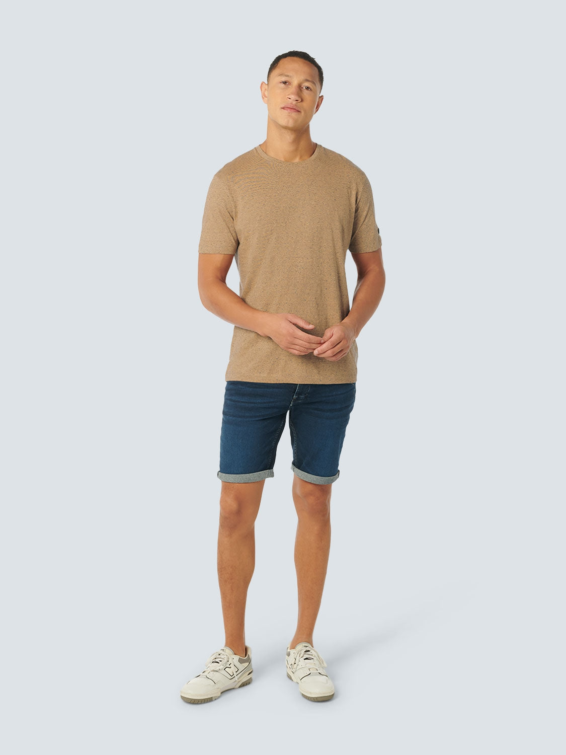 T-Shirt Crewneck Melange With Stripes | Desert