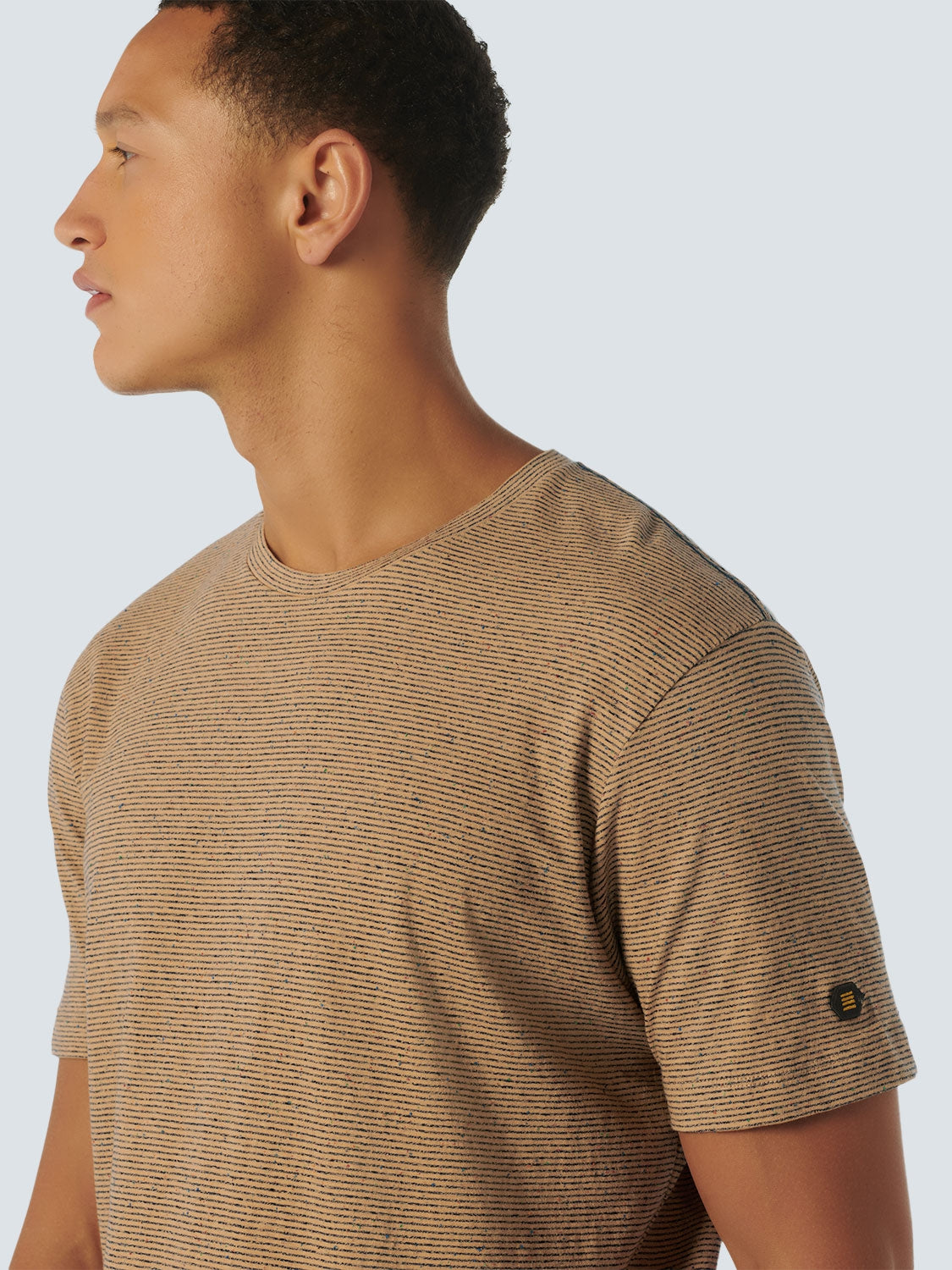 T-Shirt Crewneck Melange With Stripes | Desert