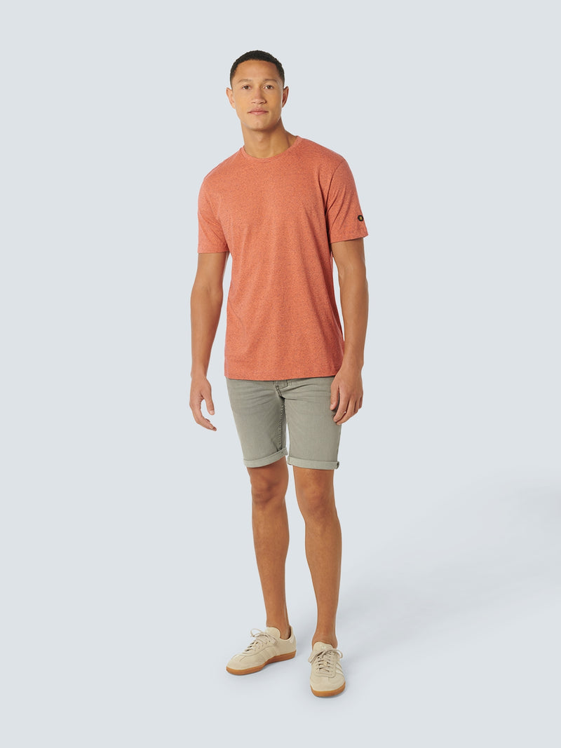 T-Shirt Crewneck Melange With Stripes | Melon