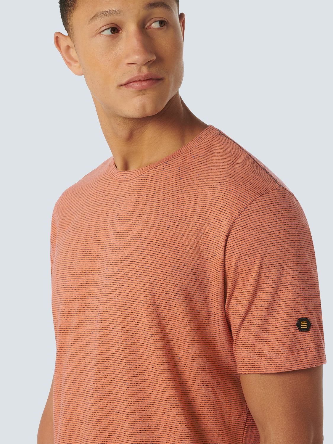 T-Shirt Crewneck Melange With Stripes | Melon