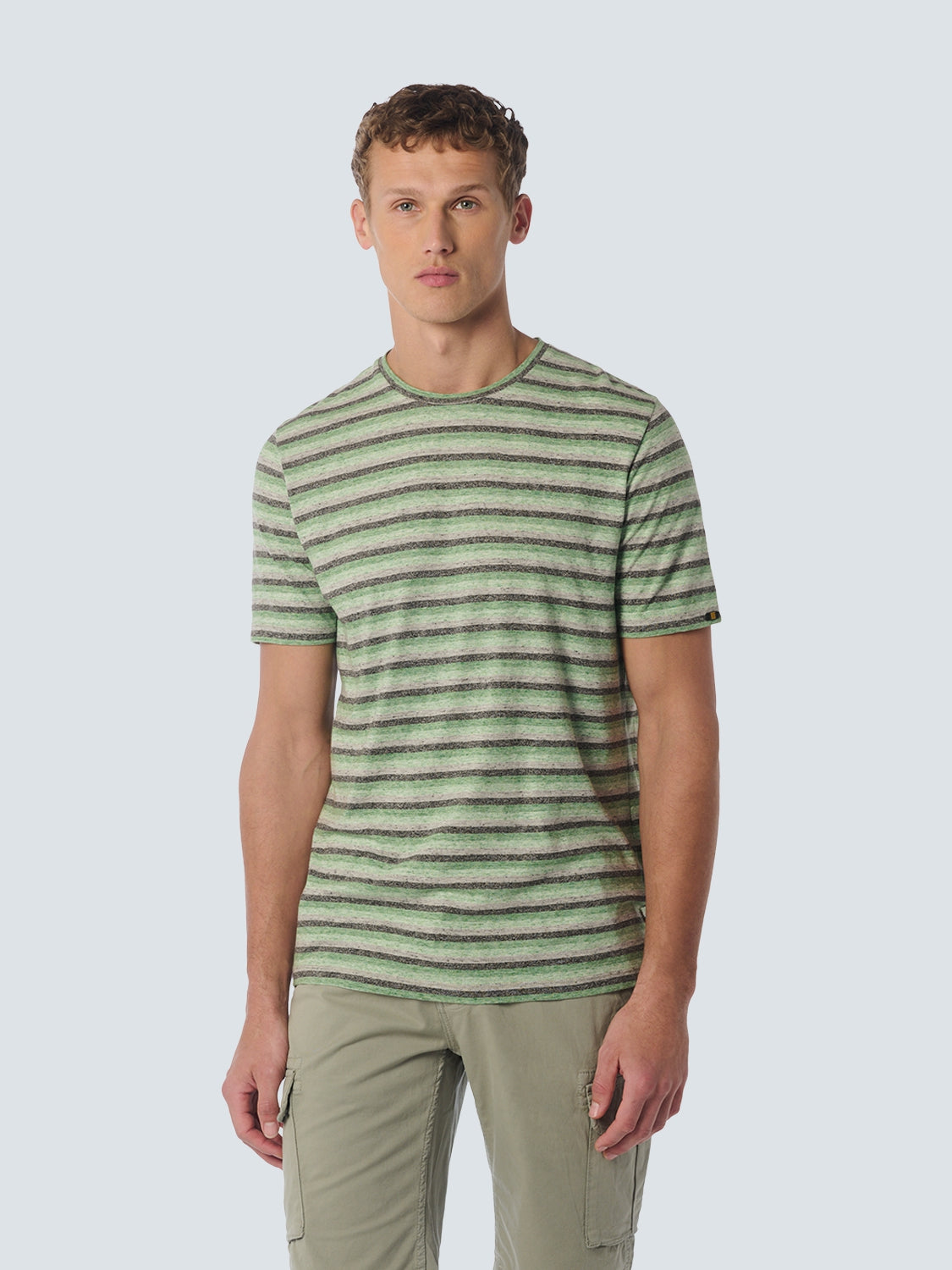 T-Shirt Crewneck Melange Stripes | Green