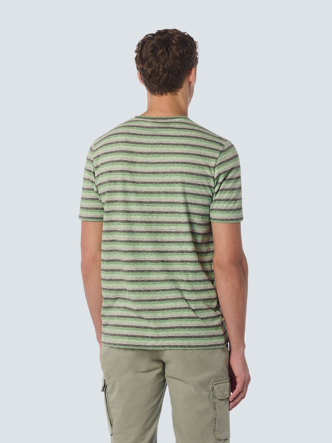 T-Shirt Crewneck Melange Stripes | Green