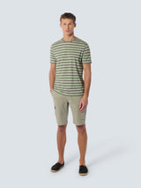 T-Shirt Crewneck Melange Stripes | Green