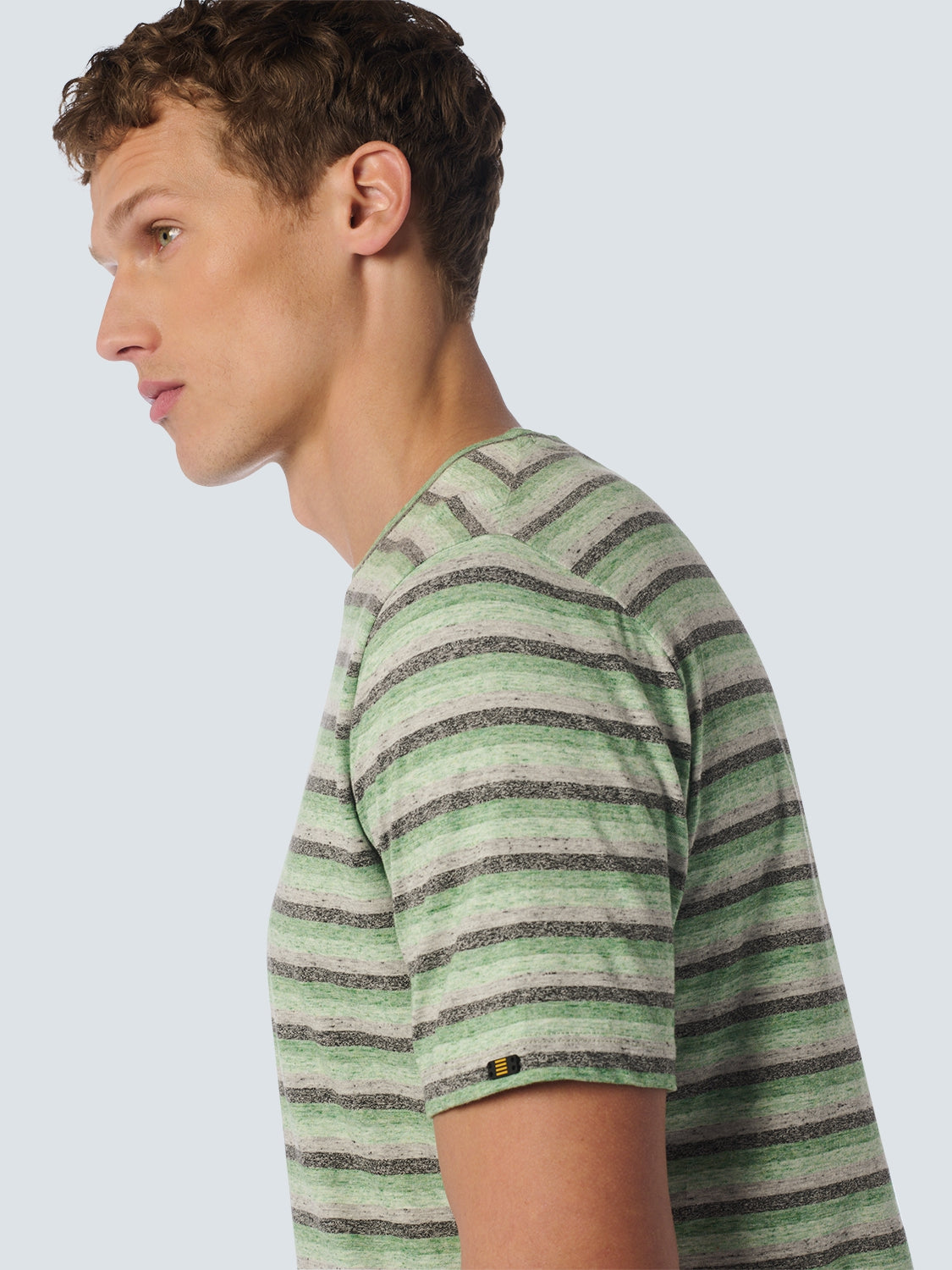 T-Shirt Crewneck Melange Stripes | Green