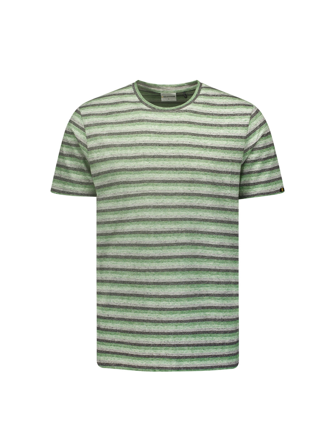 T-Shirt Crewneck Melange Stripes | Green