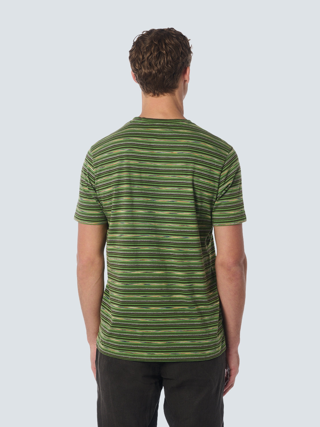 T-Shirt Crewneck Multi Coloured Stripes | Green