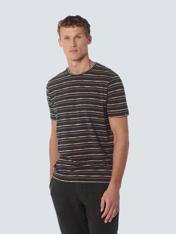 T-Shirt Crewneck Multi Coloured Stripes | Night