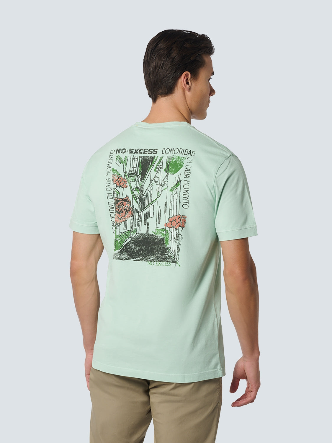 T-Shirt Crewneck Placed Prints Garment Dyed Slub | Mint