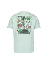 T-Shirt Crewneck Placed Prints Garment Dyed Slub | Mint